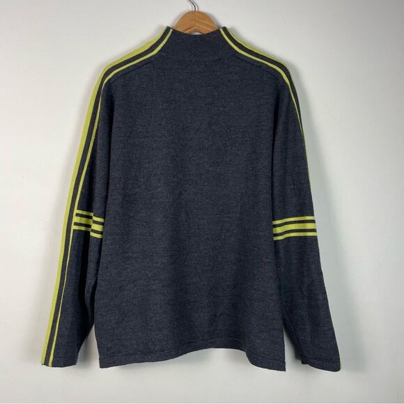 Neve Grey 100% Wool Long Sleeves Mock Neck Quater Zip Sweater Size XL - Picture 7 of 13